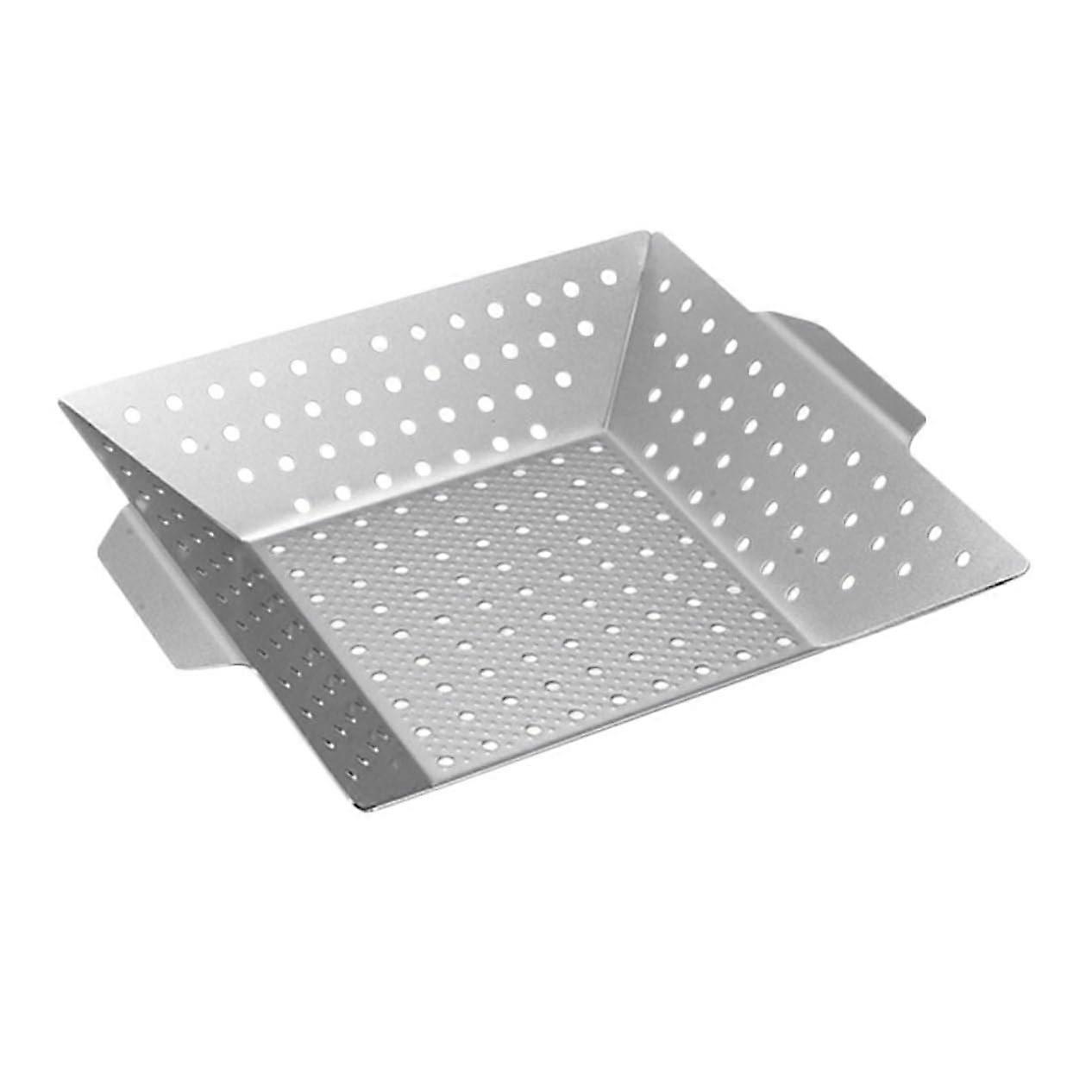 Nonstick carbon steel grill plate with holes for even cooking, for BBQ and outdoor grilling evenings. BBQ tool for delicious results.