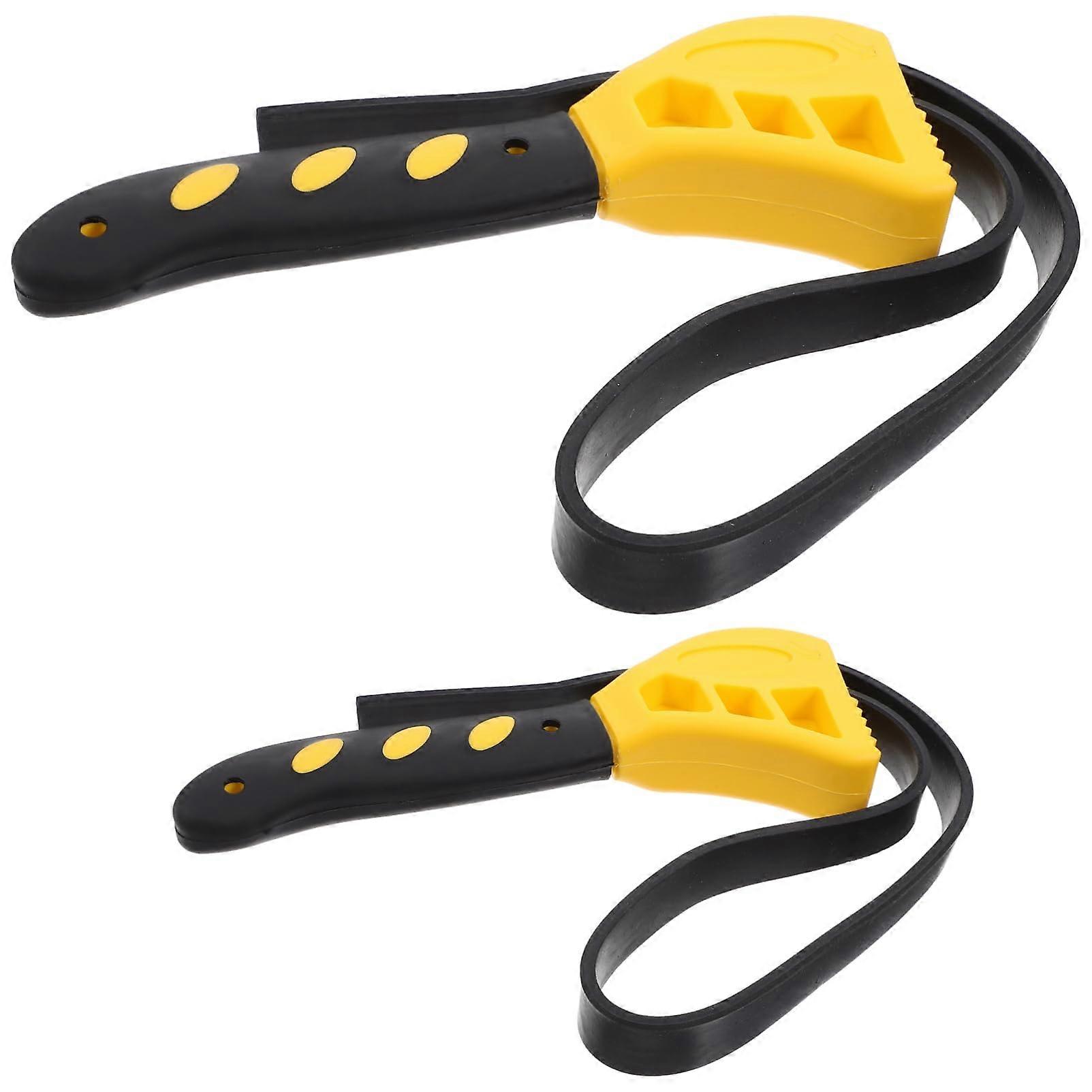 Adjustable Multifunctional Pipe Wrench Set - 2 Piece Oil Filter and Plumbing Tool with Comfortable Grip and Durable Design