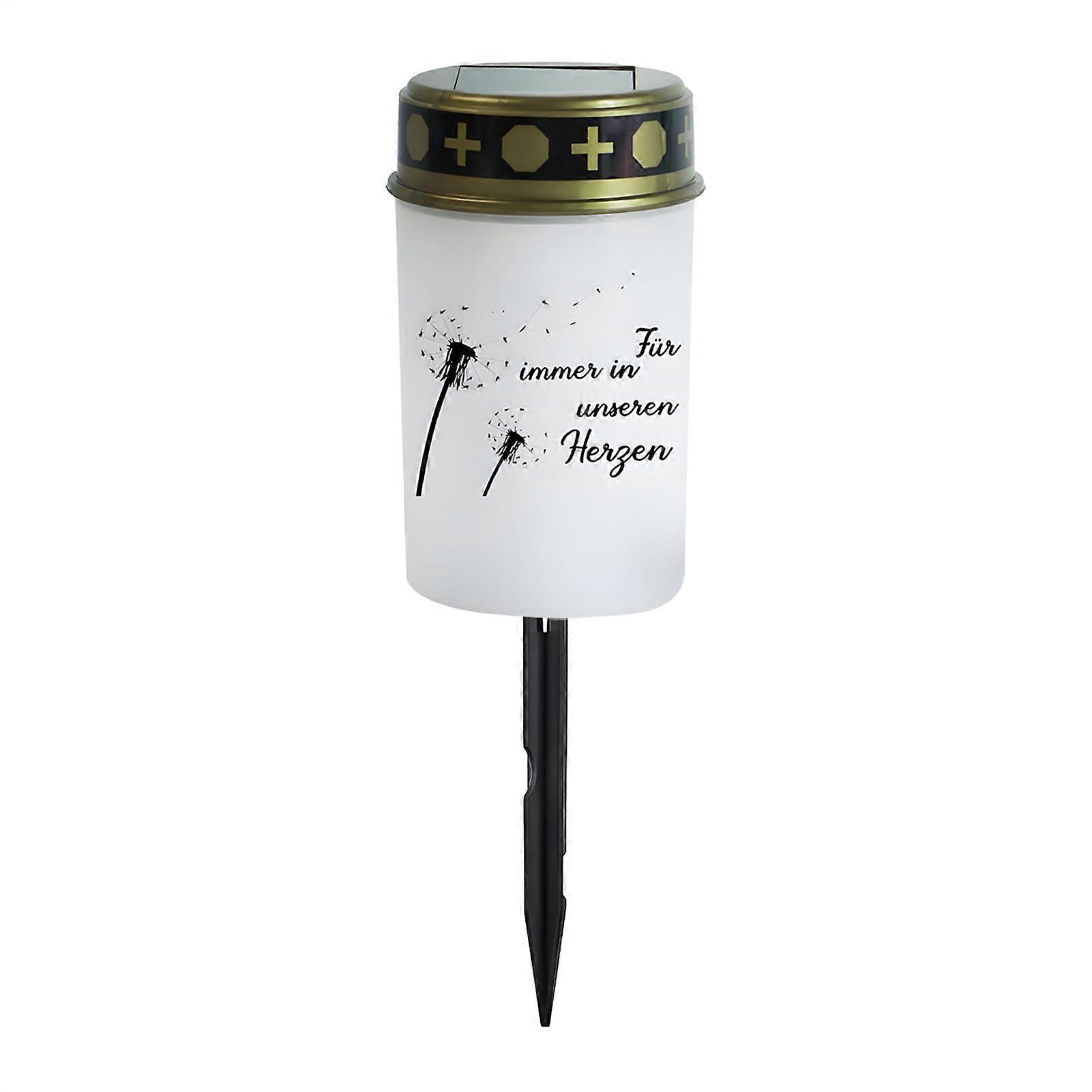 Friedhofslampe LED Grave Solar Light SolarPowered with Motion Sensor for Outdoor Use, White Dandelion Shape