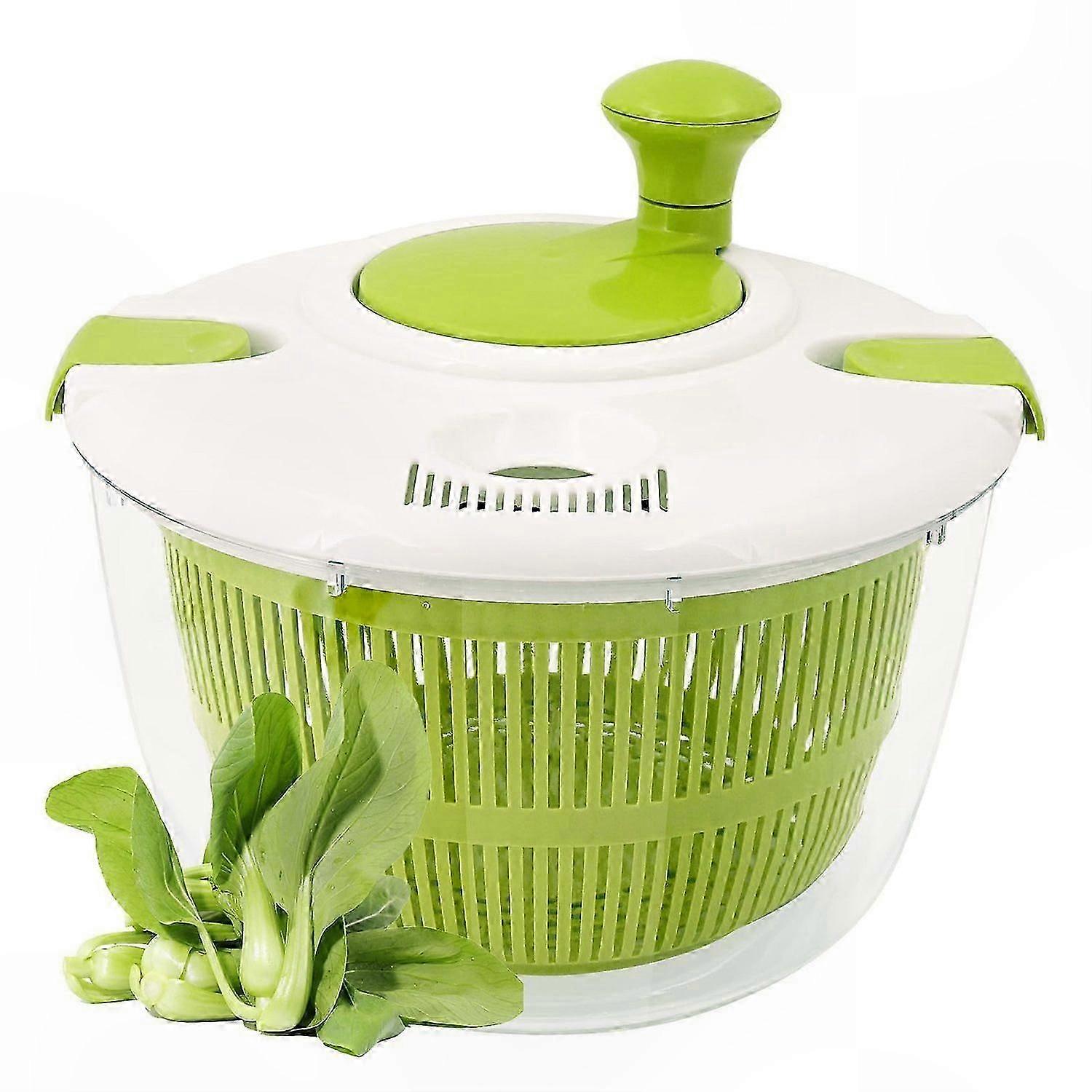 2-in-1 Salad Spinner Dryer, 5L Effortless Spin Dryer, Compact Design for Easy Storage and Cleaning