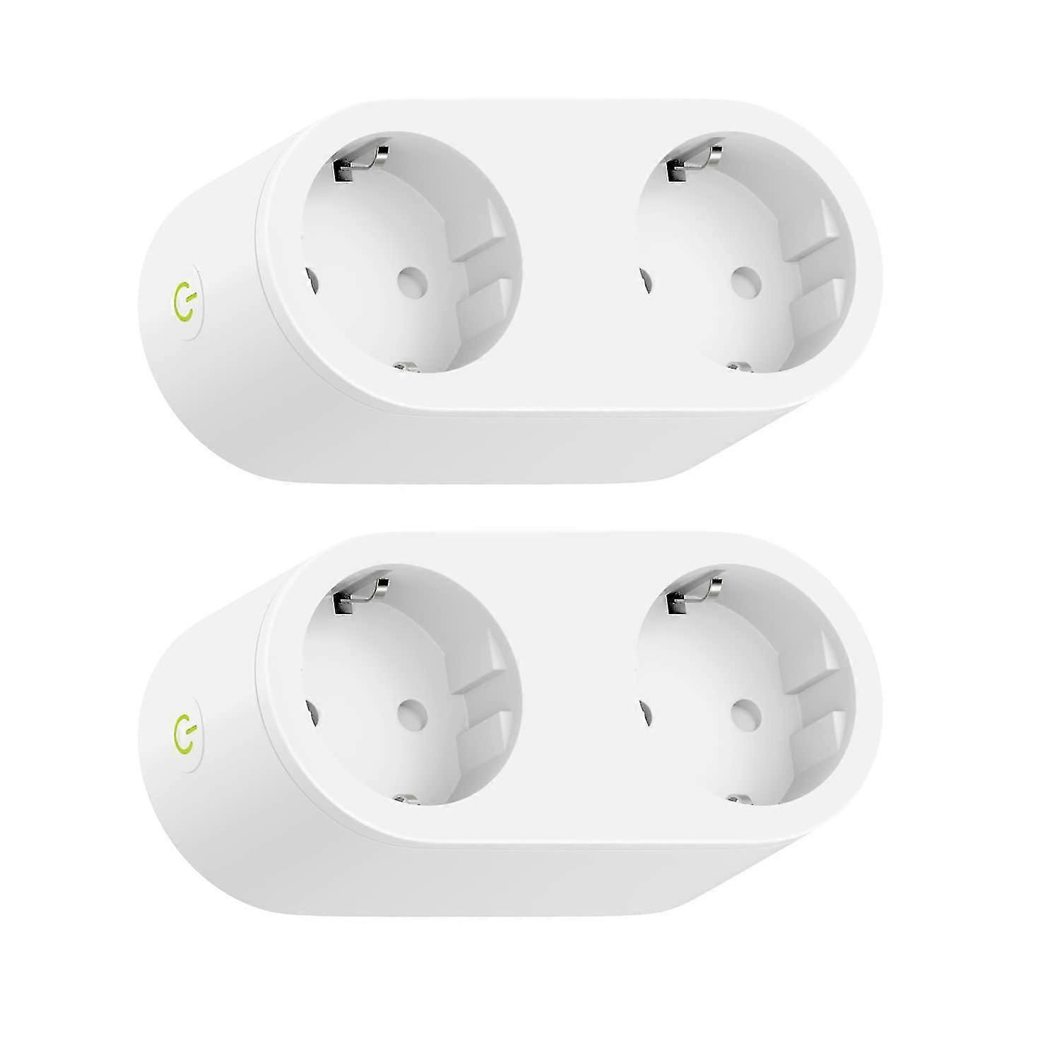 Presa Collegata (Tipo F), Set di 2 Prese Intelligenti, Presa WiFi con Comando Vocale e Telecomando