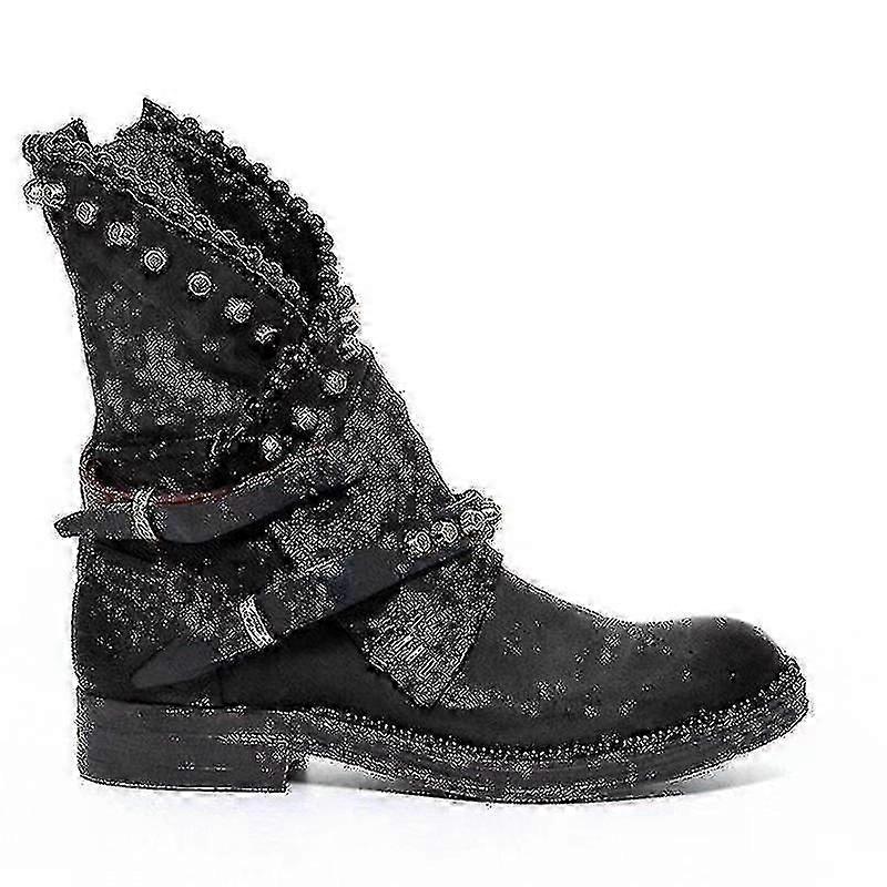 2022 Uudet naisten punk-nastoitetut nilkkurit Zip Biker Booties -kengät