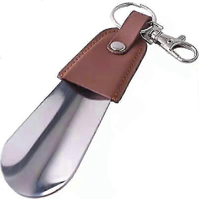 Compact Folding Metal Shoehorn with Keyring Attachment (1 Piece)