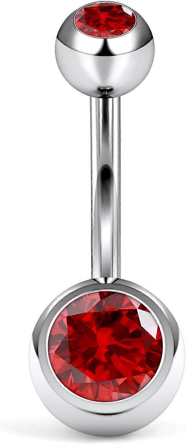 Titanium Internally Threaded Belly Button Ring Piercing Jewelry Round Cubic