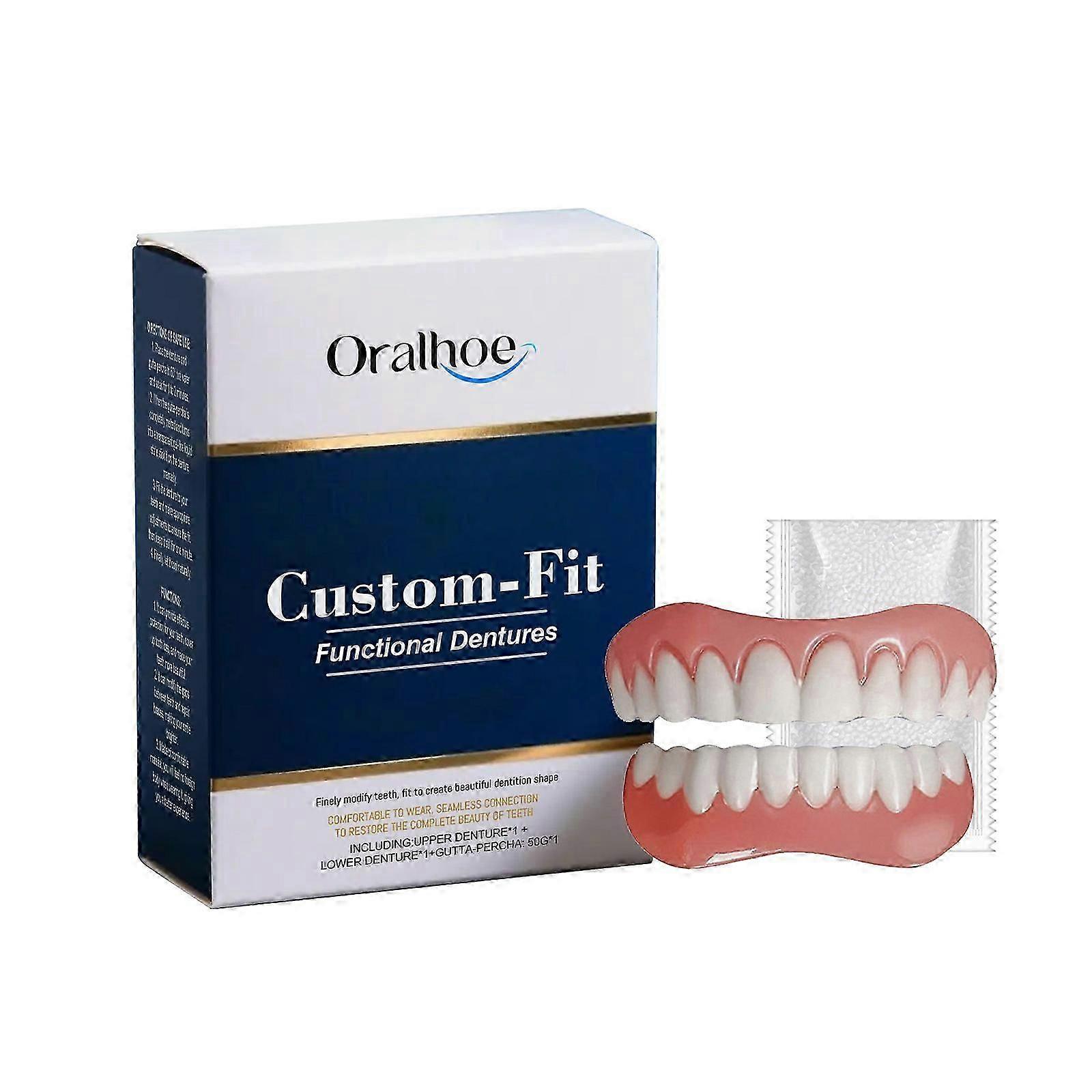 Oralhoe denture decoration set with comfortable and snug design to create a natural smile and enhance aesthetics