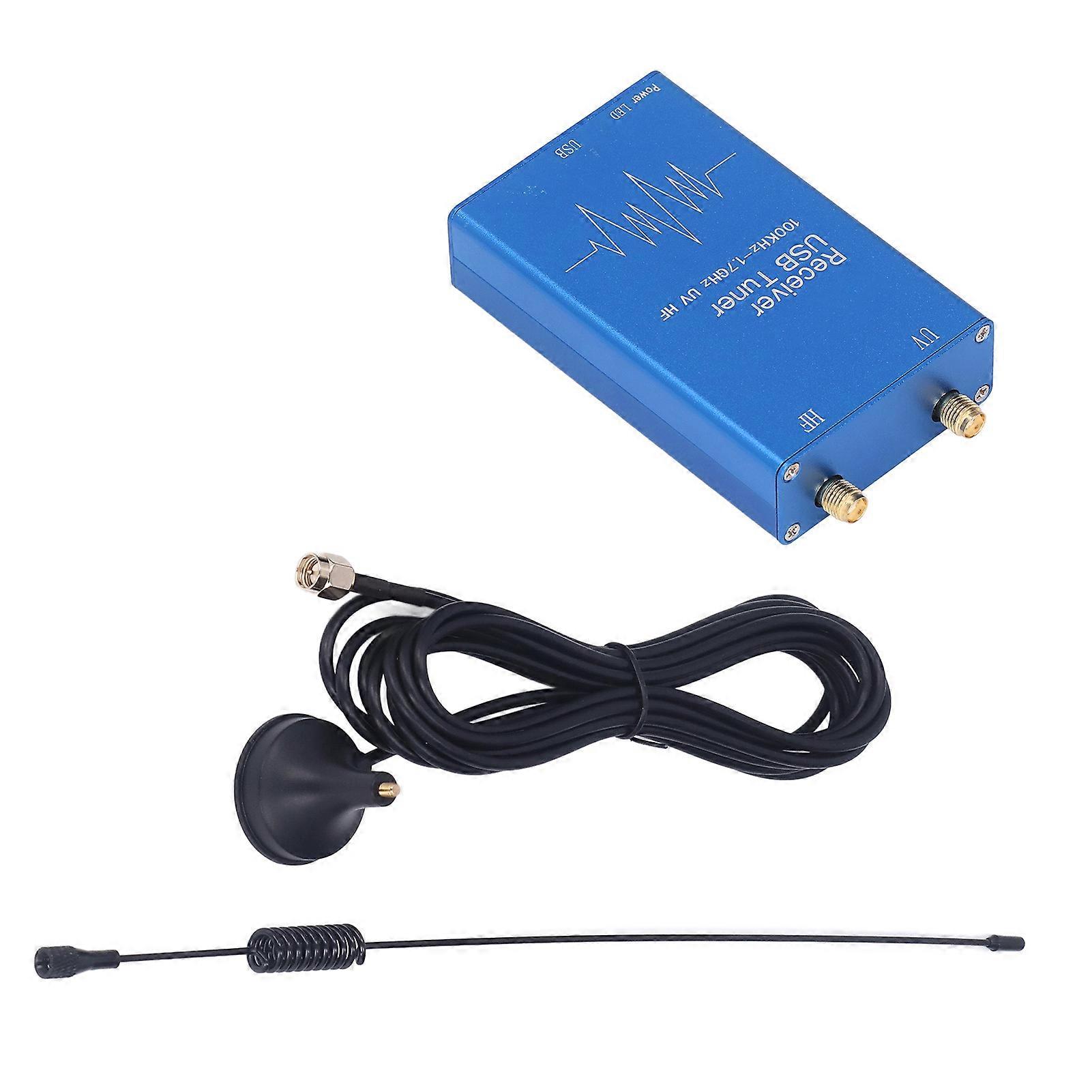 RTL SDR USB Receiver 100KHz-1.7GHz Blue Aluminium Case