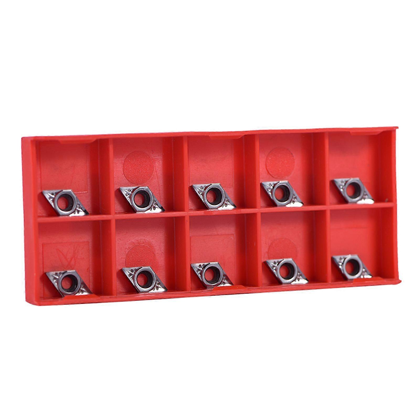 10Pcs/set CNC Carbide Tip Inserts Blade Cutter Lathe Turning Tool with Box DCGT070204-AK