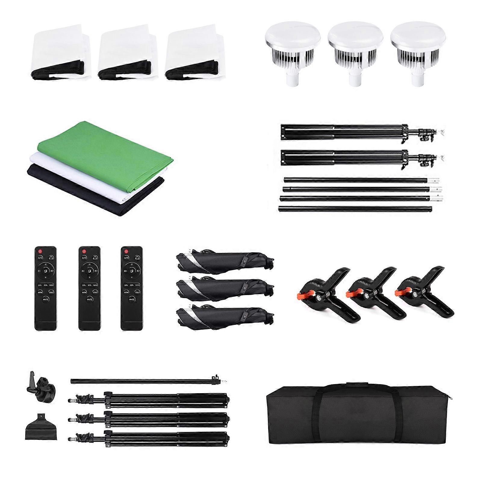 Studio Photography Light Kit Softbox Lighting Set Including 85W 3000K-6000K Bi Color Temperature LED Light Softbox Light Stand Boom Arm