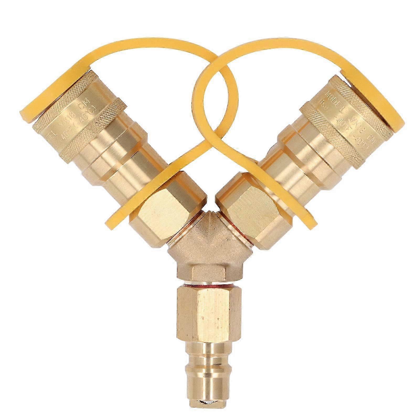 Gas Y splitter adapter for grills and generators with quick connection
