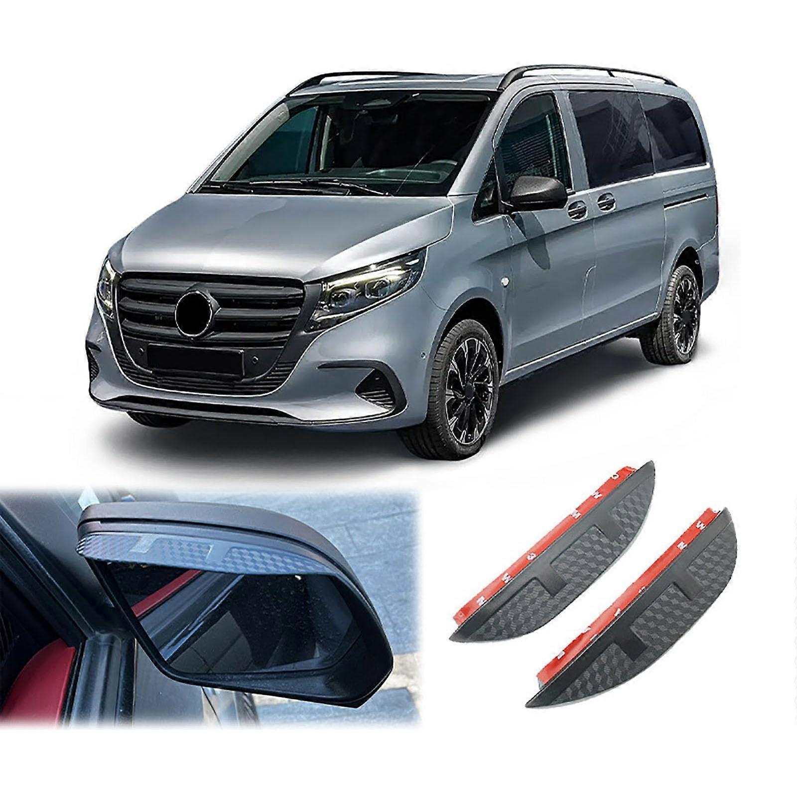 Rearview Mirror Rain Shield Brow Carbon Fiber Look, Weather Protection, 2Pack For Mercedes Vito W447 2018