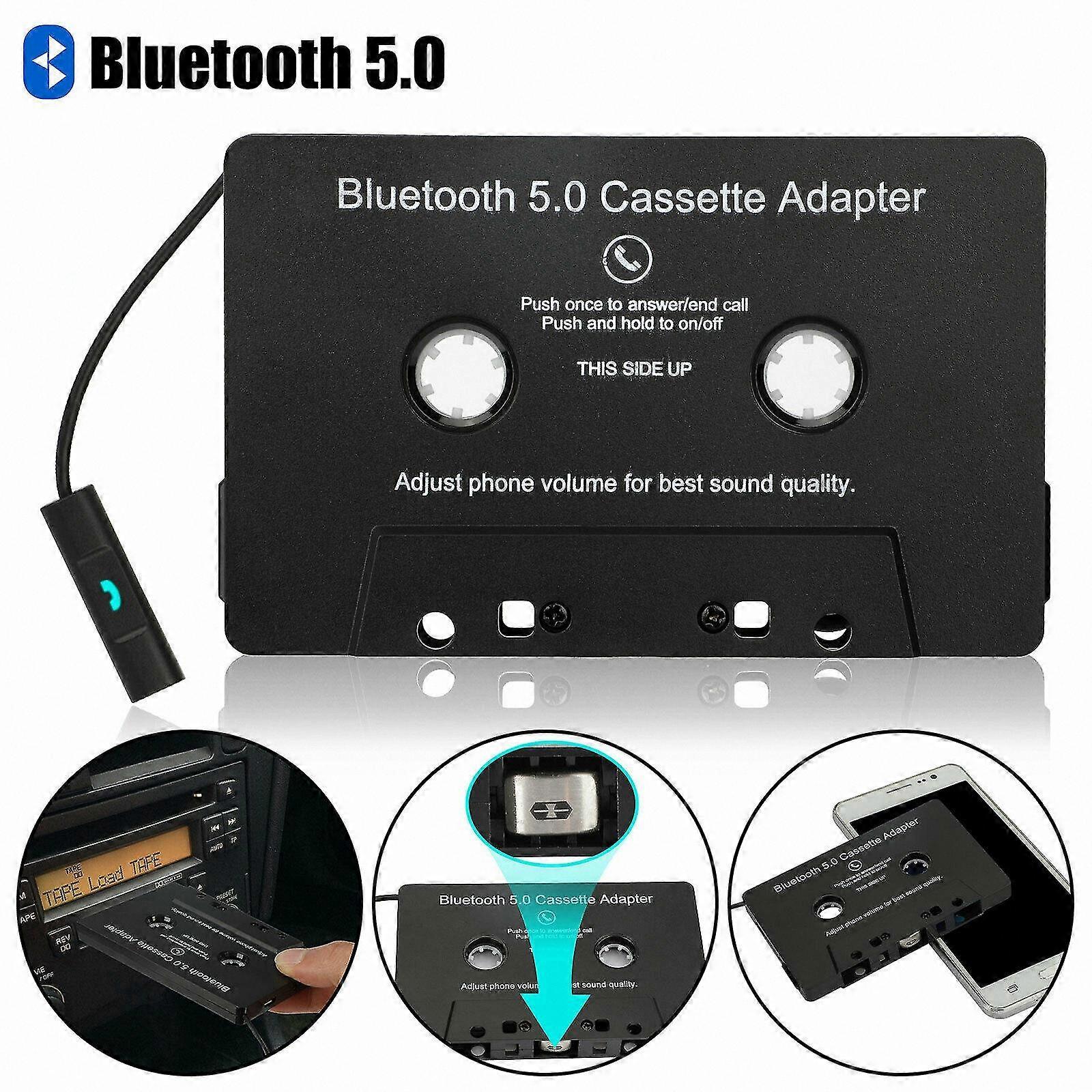 Wireless Bluetooth 5.0 AUX Receiver for Car Stereos with Cassette Adapter Functionality