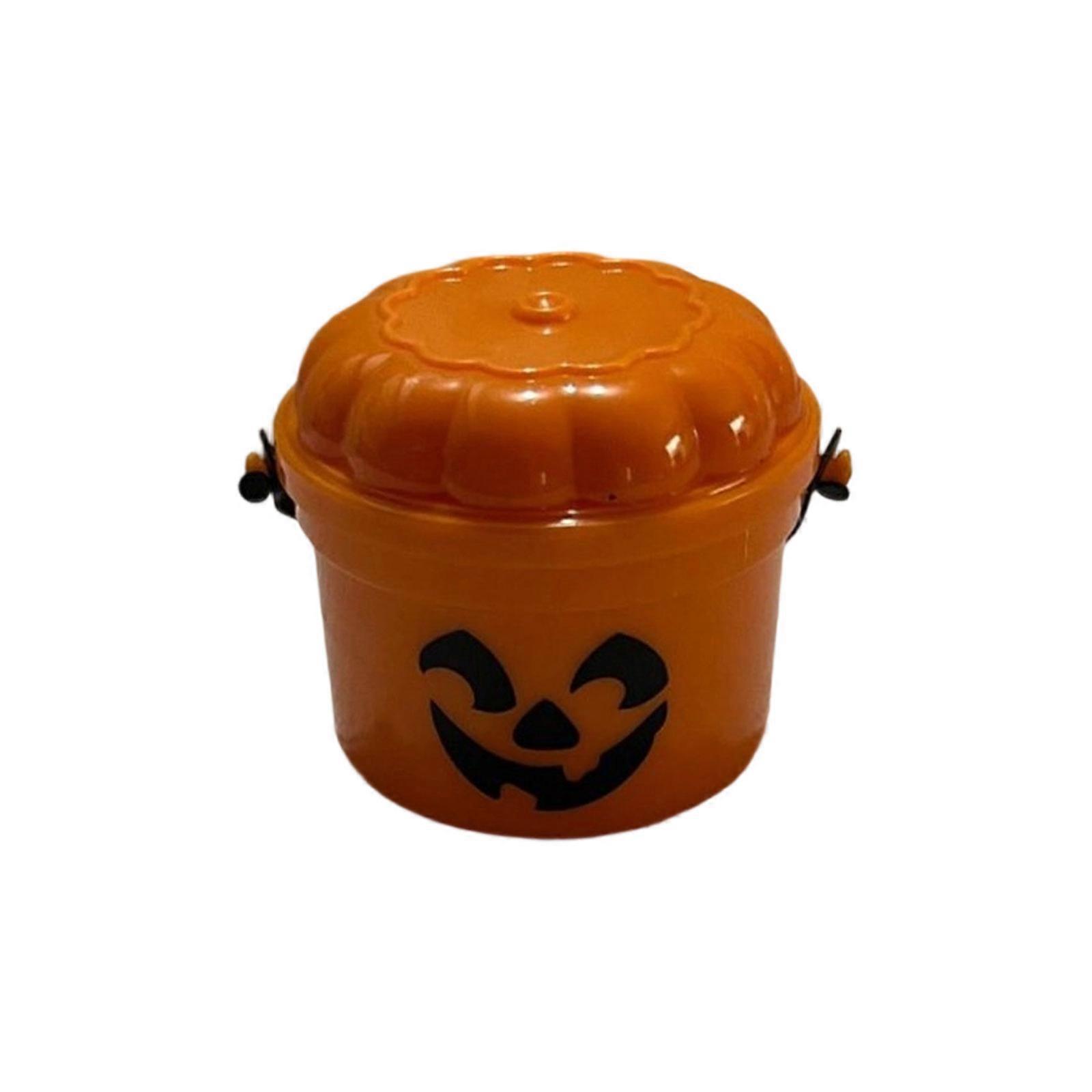 Nostalgic Pumpkin Print Candy Holders With Spacious Capacity For All Ages Halloween Festivities And Event  Yellow