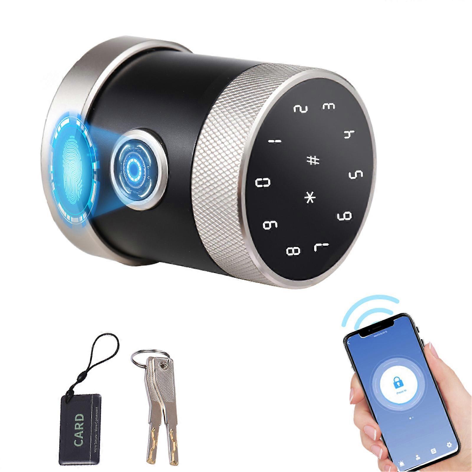 5-in-1 Smart Biometric Door Lock Keypad BT Tuya App 6.8x5.5cm