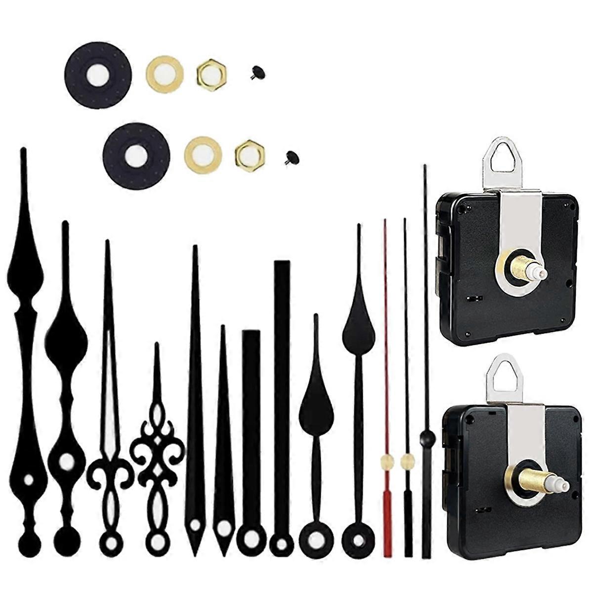 Silent Shaft Movement and Pointer Quartz Long Shaft Clock Movement Kit DIY Wall Clock Repair Clock Mechanism Replacement
