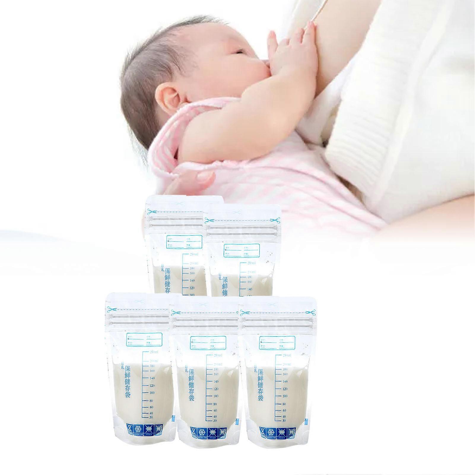 150pcs σακούλες αποθήκευσης μητρικού γάλακτος 250ml 7.3x3.9in διαφανές PE
