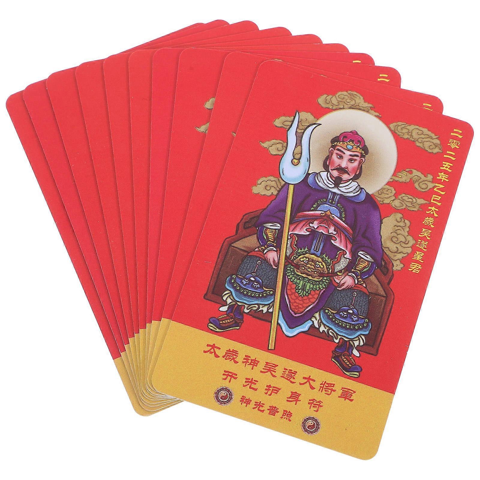 2025 Year of the Snake Tai Sui Gold Card Amulet for Home Protection and Good Fortune, Assorted Color, PVC, 10pcs