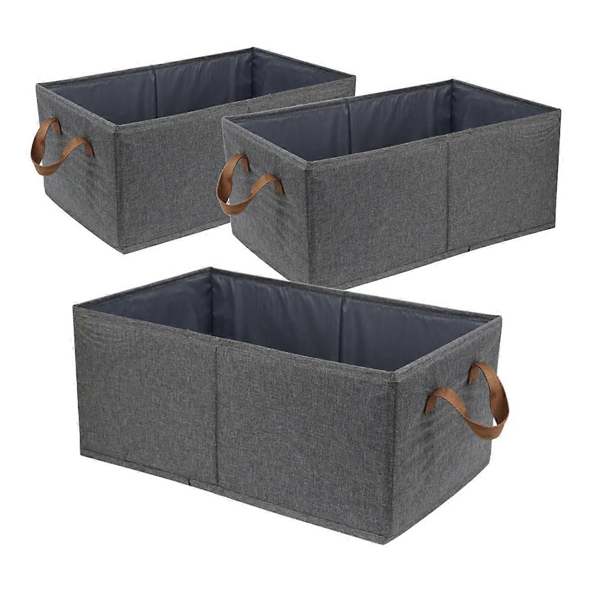 Large Capacity Storage Bins , Sturdy Foldable Storage Boxes for Organizing Clothing, Sheets, Toys, Books 3 Pack