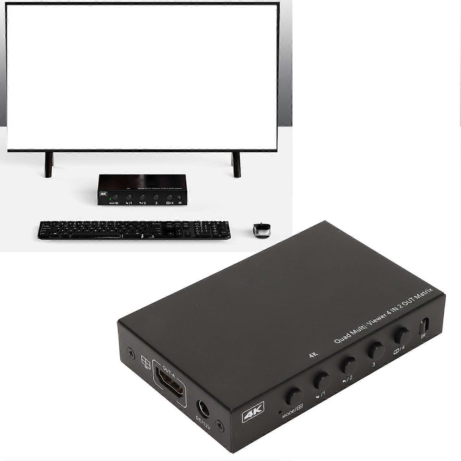 KC 8402 4x2 HD Multimedia Splitter 4K@30Hz Metal EU Plug