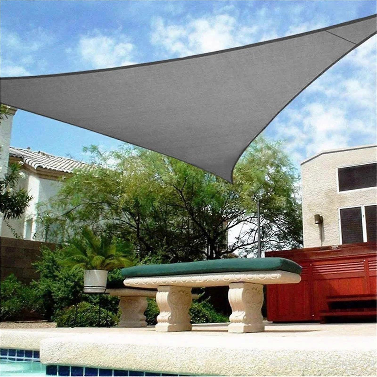 Rain Fly Tarp Triangular Shade Sail Kit 3Piece 3.0m Outdoor Camping Garden Sunshade Gray Triangle