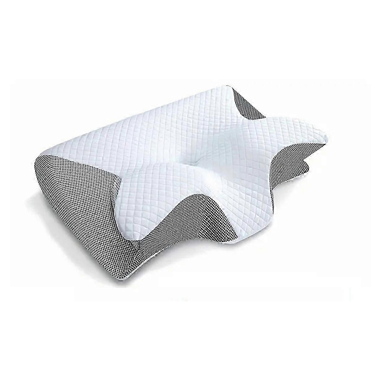 Rebound Cotton Pillow with Butterfly Shape & Roll-Up Cow Horn Design for Home Use, Memory Pillow with Zero Pressure Support for Comfortable Sleep