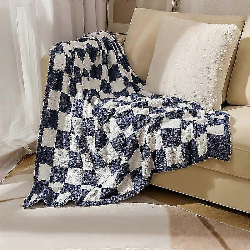 2025 Blanket Super Soft Cozy Throw Blanket Knitted Checkerboard Grid Warmer Fluffy Shaggy Soft Cozy Fuzzy Bed Best