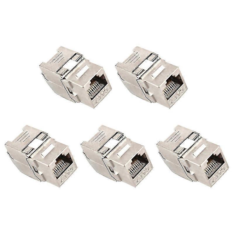 For 5pcs Network Rj45 Cat7 Jack Module 360 Degree Full Shielded Rj45 Socket To Lsa Toolfree Terminat