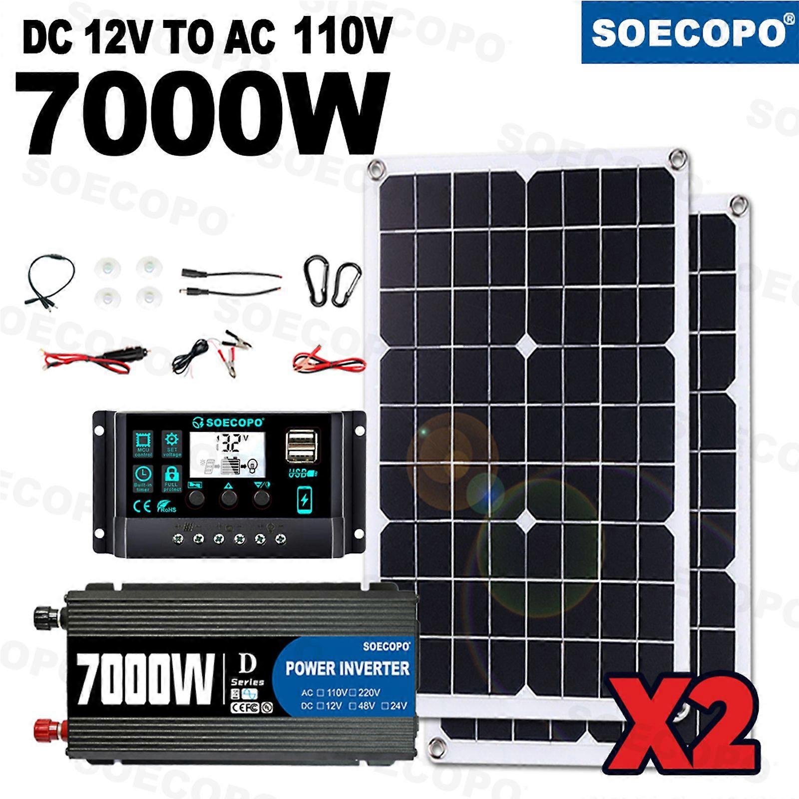 7000W Solar Inverter Kit 2 Solar Panels and Controller
