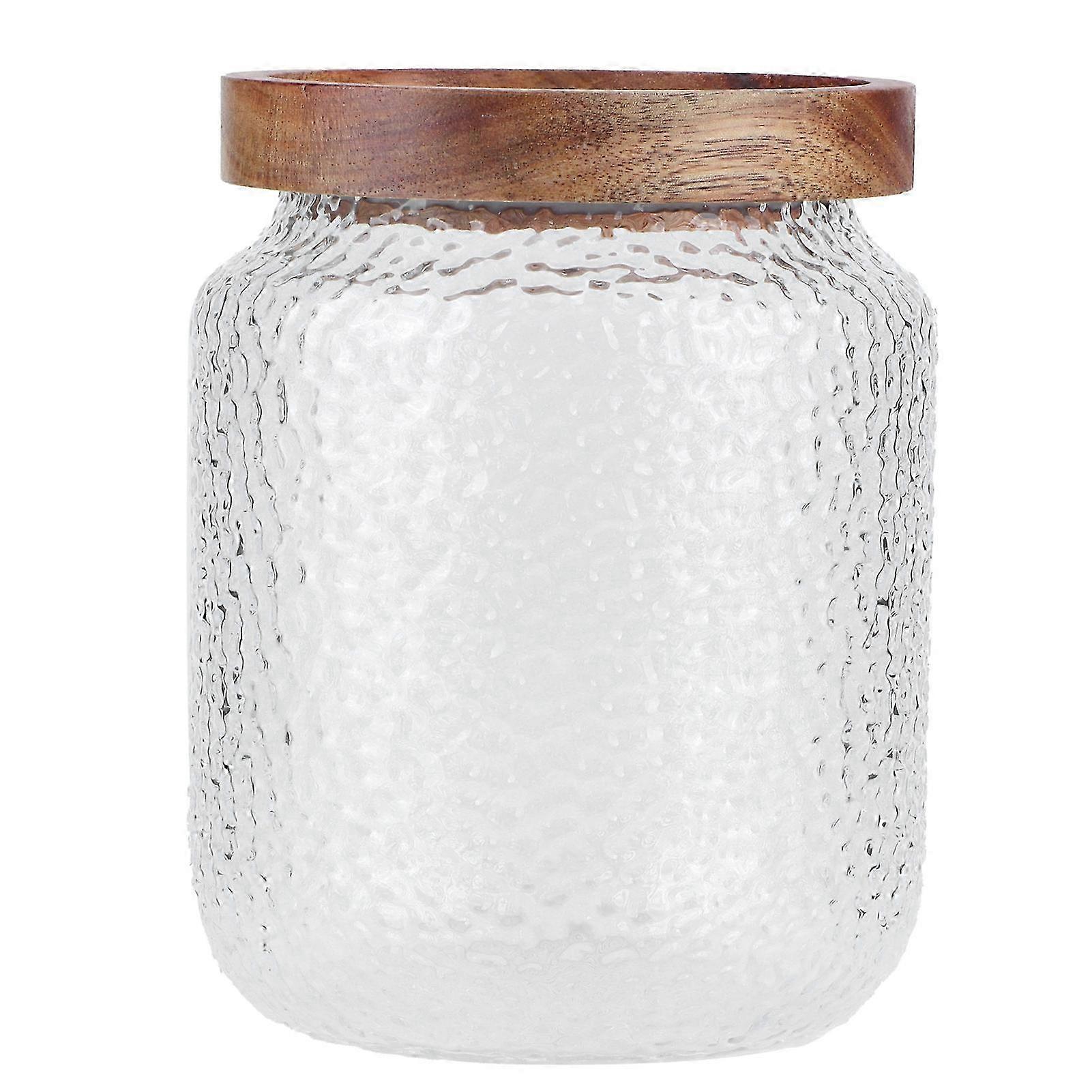 Glass Jar Set Wide Storage Canister with Airtight Wood Lid for Coffee Bean Snacks Nuts 2025