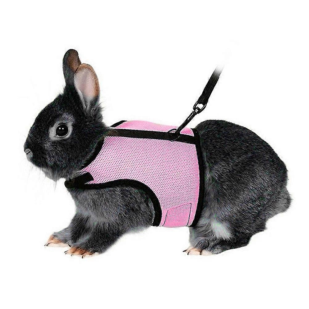 Bunny Harness Pet Leash for Rabbit Use with Lead Pink Adjustable