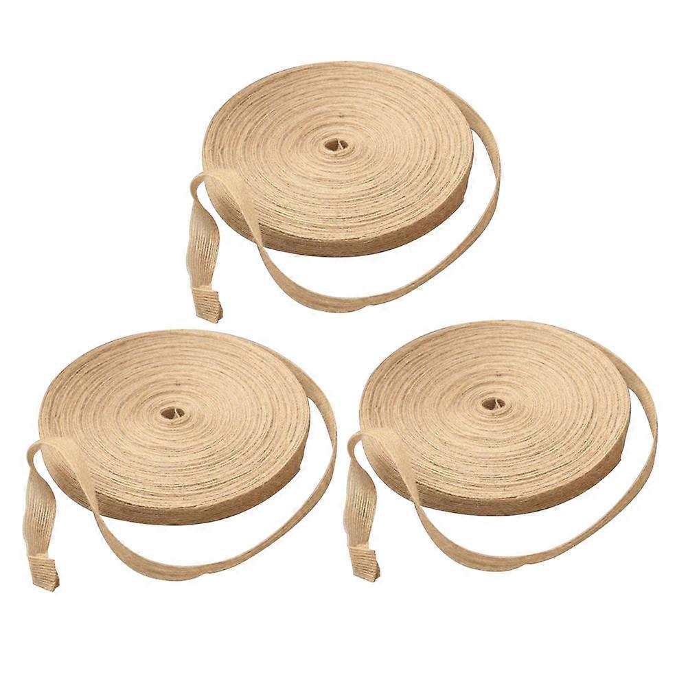 Wrapping Ribbon Burlap Roll for Packing Ribbon Yellow 3 Rolls for DIY