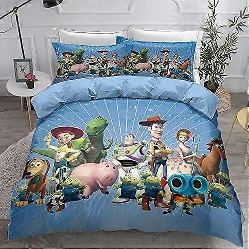 3 Pieces Super Soft Duvet Cover with Zipper Toy Story, 100 Percent Microfiber Bedding Sets Duvet Cover with 2 Pillowcases 140x200cm