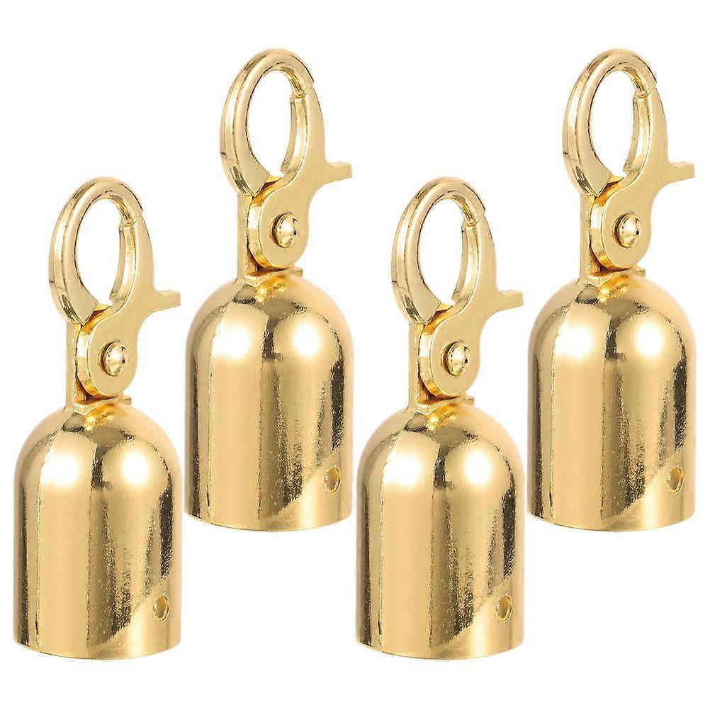 Rope End Cap with Hook for Crowd Control 4Pcs Golden Stainless Steel Fittings