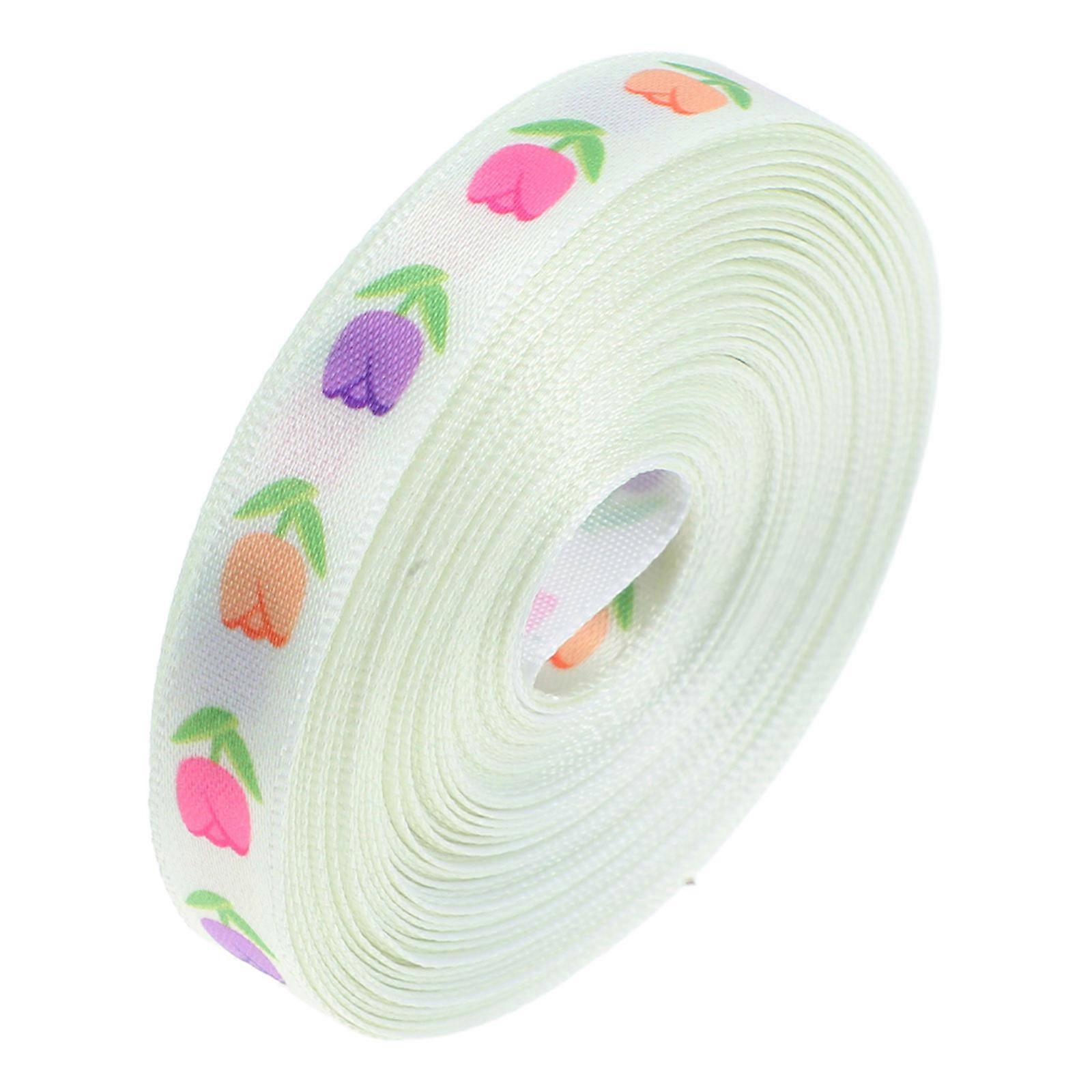 Decorative Easter Ribbon Tulip Ribbon for Craft Projects 1 Roll Polyester