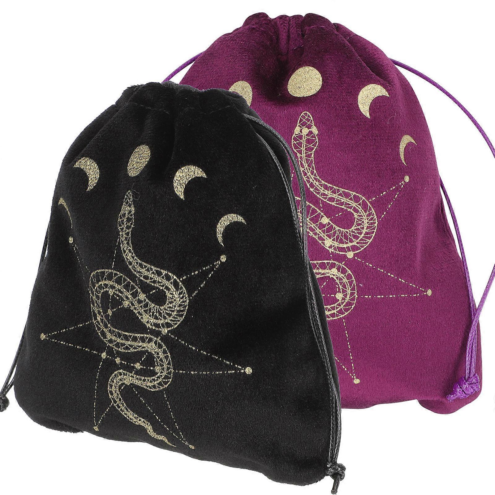 Tarot Bags Gourd Shape for Divination Assorted Color Velvet Fabric for Portable Use 2Pcs