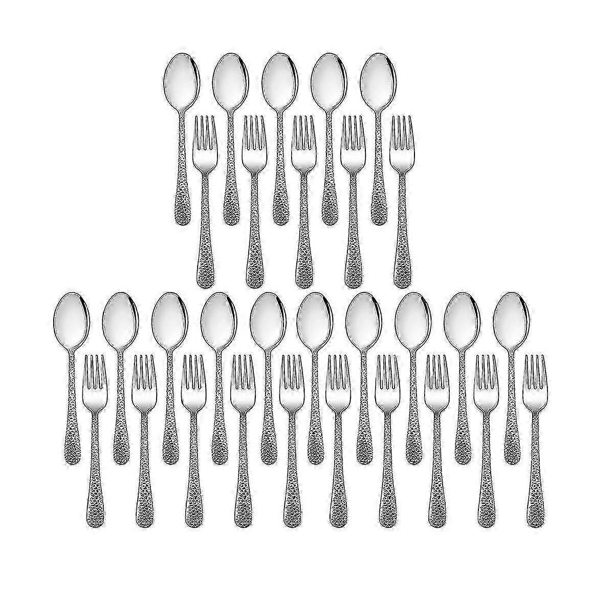 30 Pieces Kids Silverware Set Stainless Steel Toddler Utensils Flatware Set Toddler Silverware Spoo