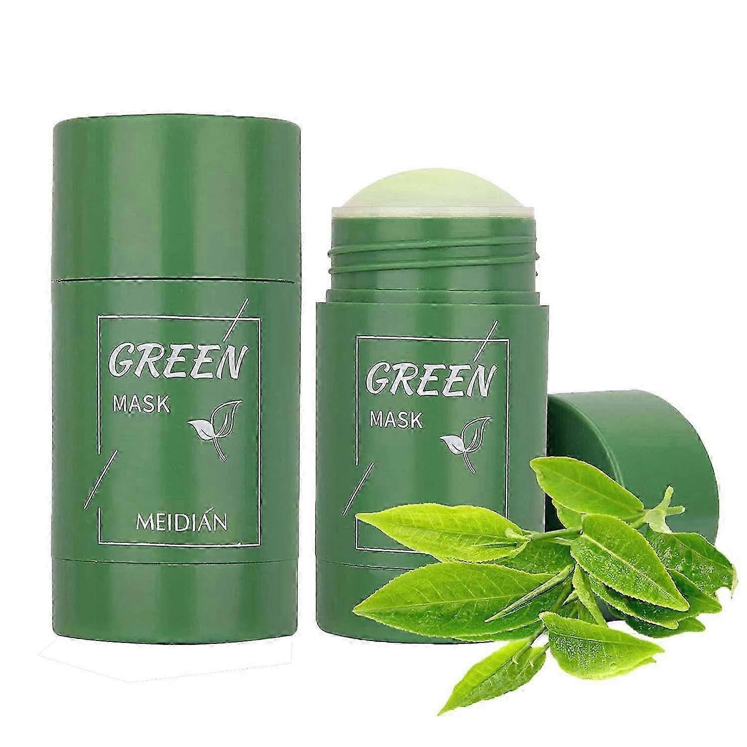 Green Tea Stick Mask for Face, Blackhead Remover with Green Tea Extract, Deep Pore Cleansing, Moisturizing, Oil Control, Skin Brightening for All Skin