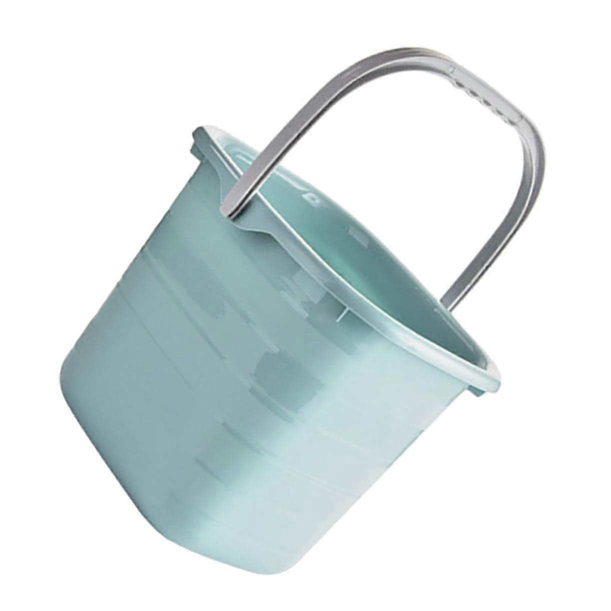 Mop Bucket 11L Capacity Blue Rectangular Plastic With Handle Portable For Home Cleaning Bathing And Storage