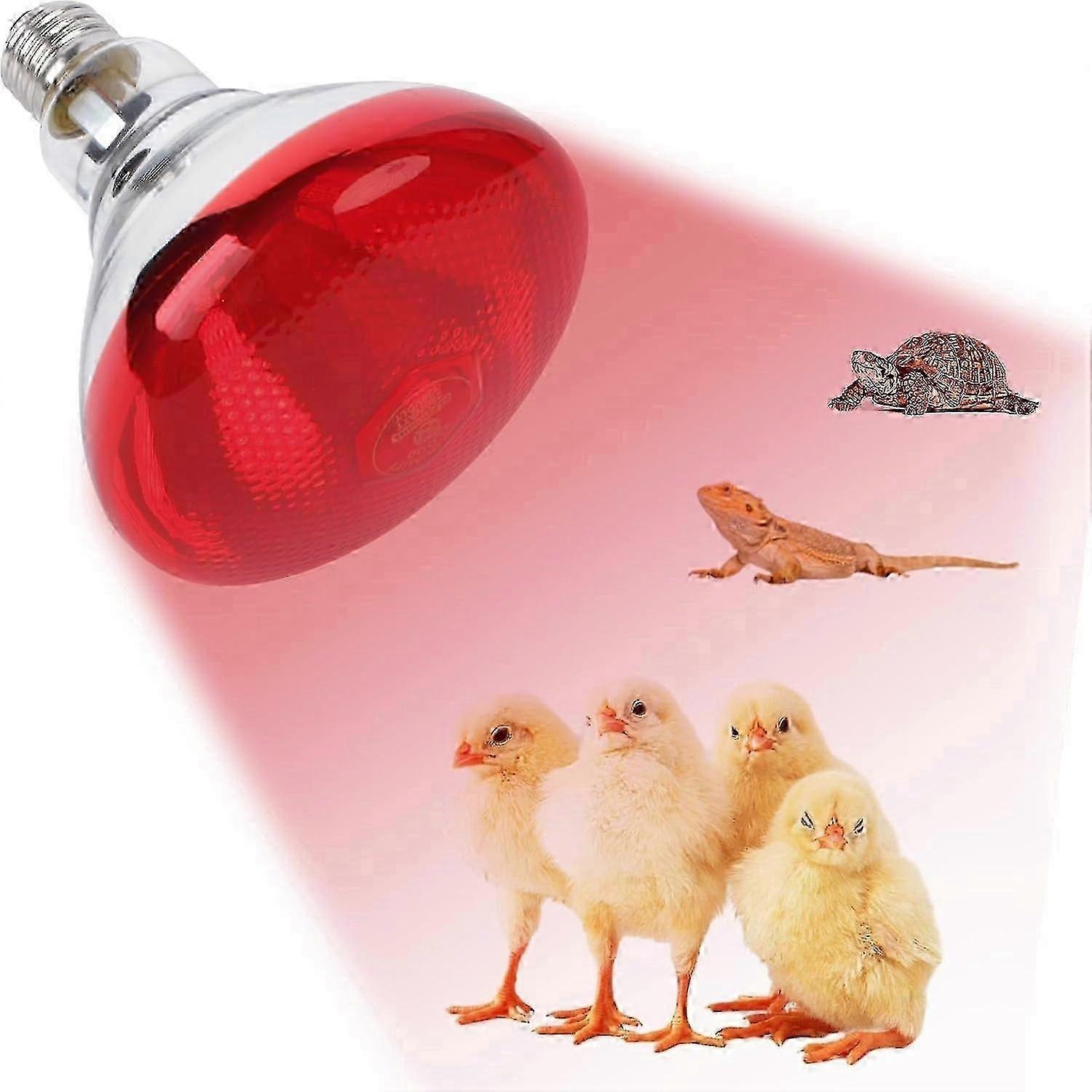 E27 Infrared Heat Lamp for Chickens 220V 100-275 Watts Red Heat Lamp Bulb Heat Light Bulb for Brooder Coop Chicks Pet Reptiles