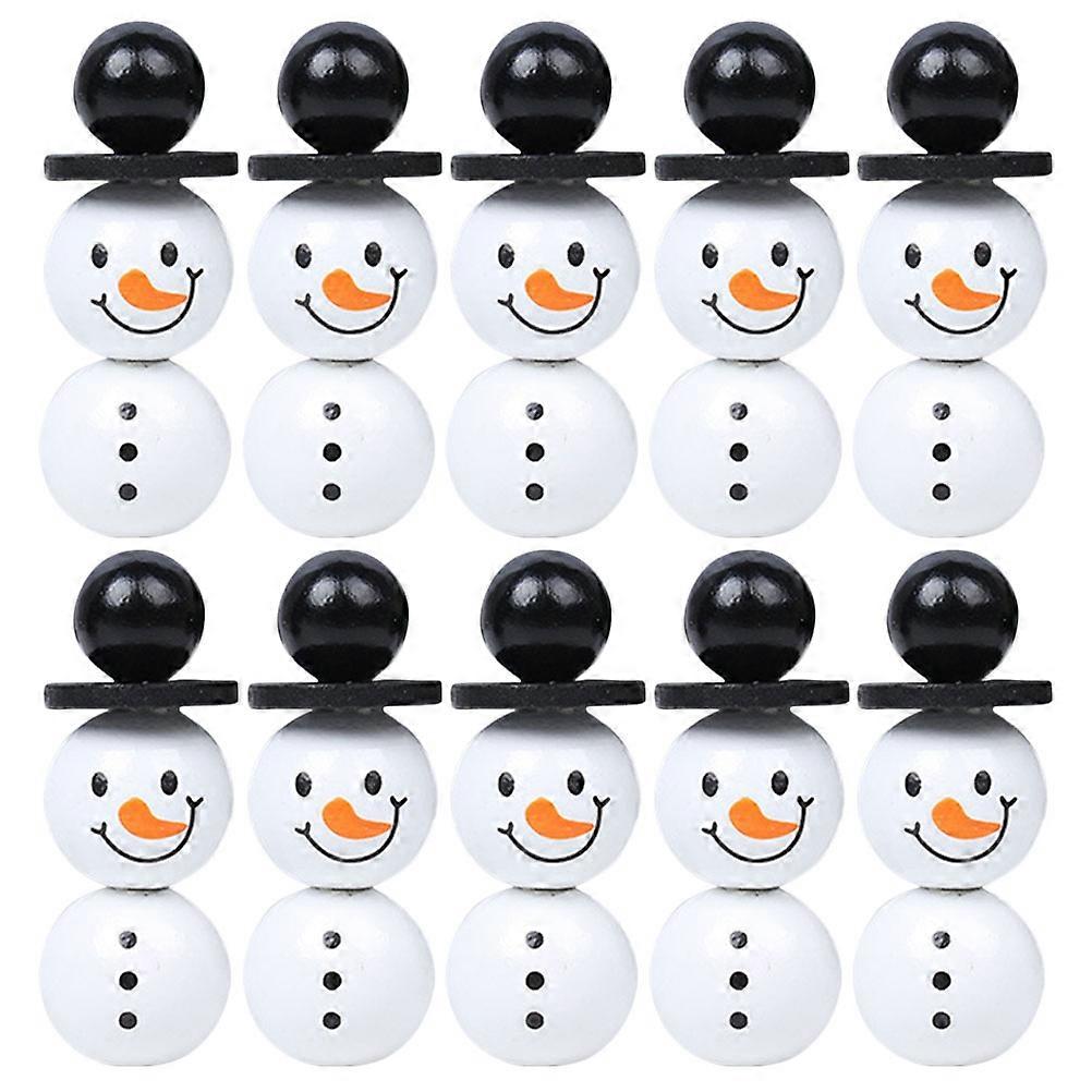 Snowman Shaped Wooden Beads for DIY Craft Projects 4Sets Assorted Colors