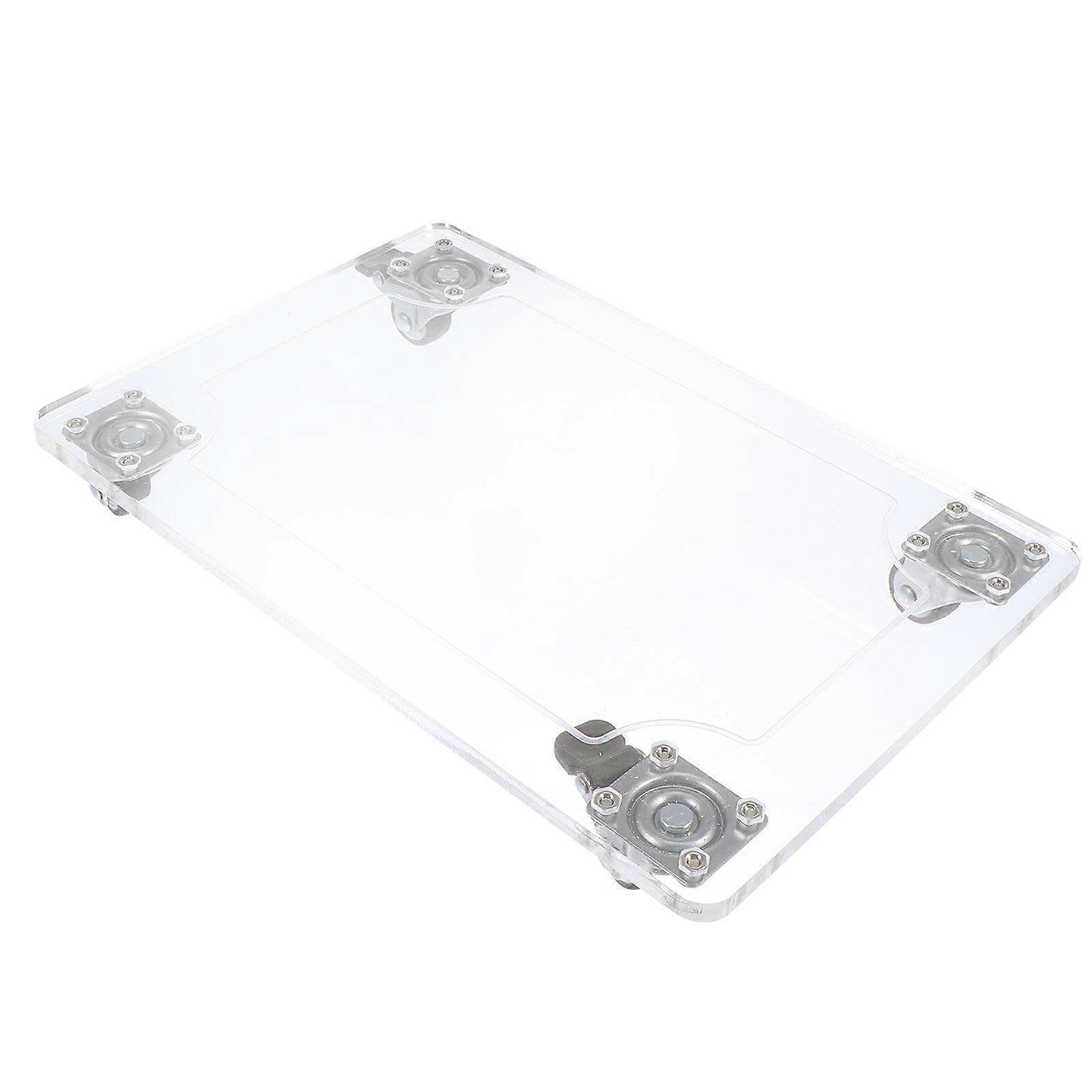 Plant Container Holder Moveable Flowerpot Tray Acrylic Material 2Pcs