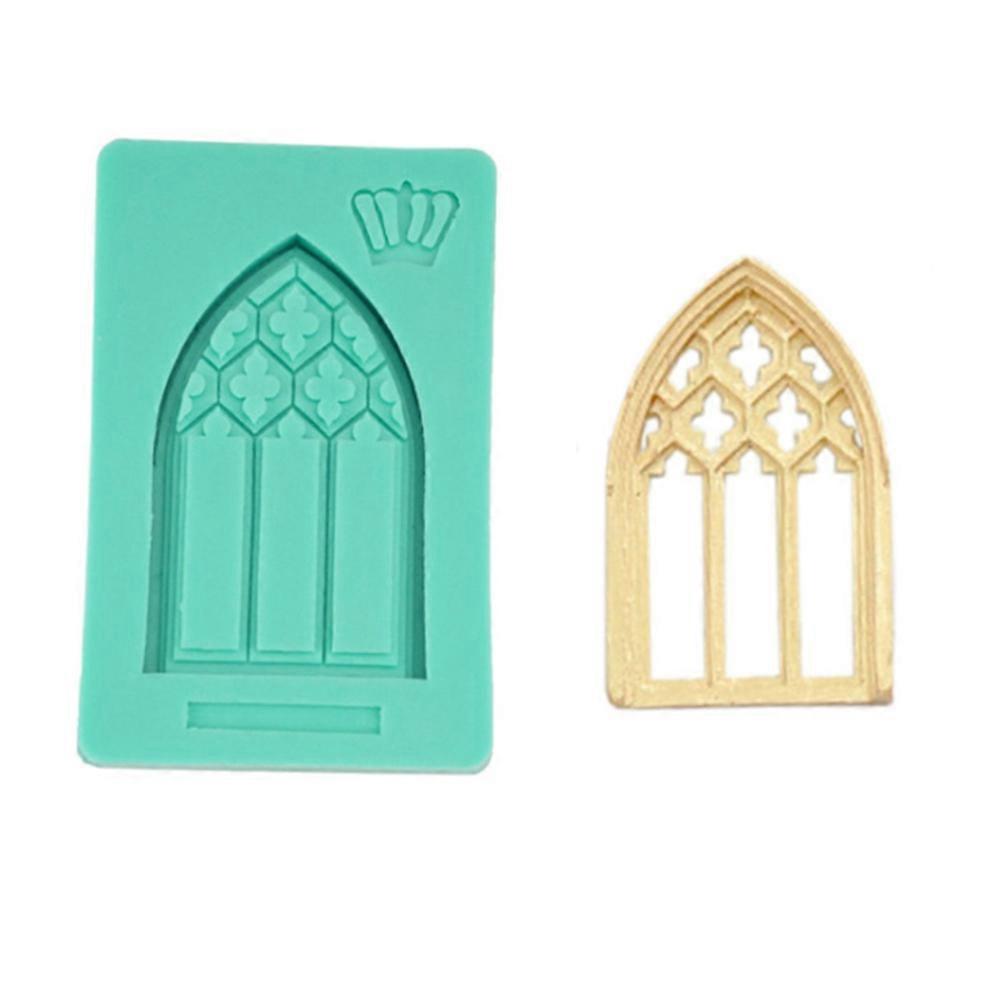 European Retro Style Silicone Cake Mold Mould 2Pcs Window Shape Perfect For Home Bakers Baking Green Non-Stick Functionality