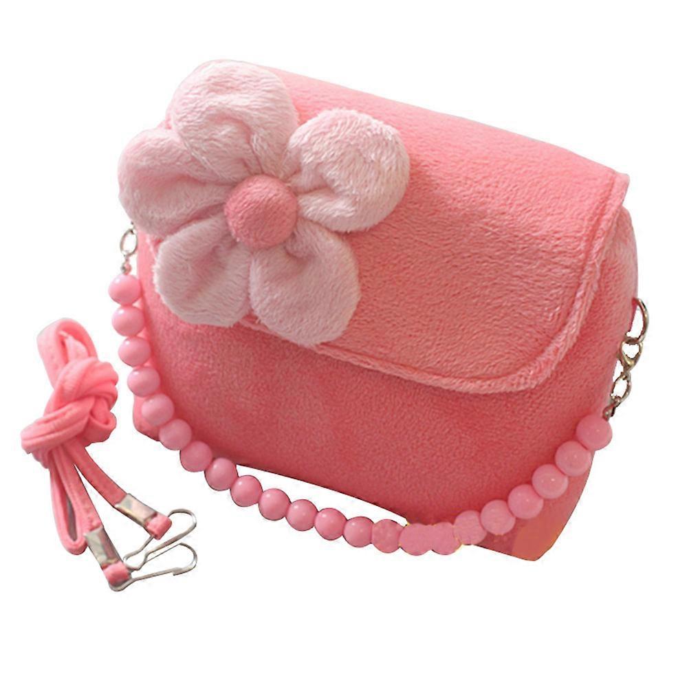 Messenger Bag for Kids for Girl Use 3Pcs Pink Small Three-Dimensional Flower