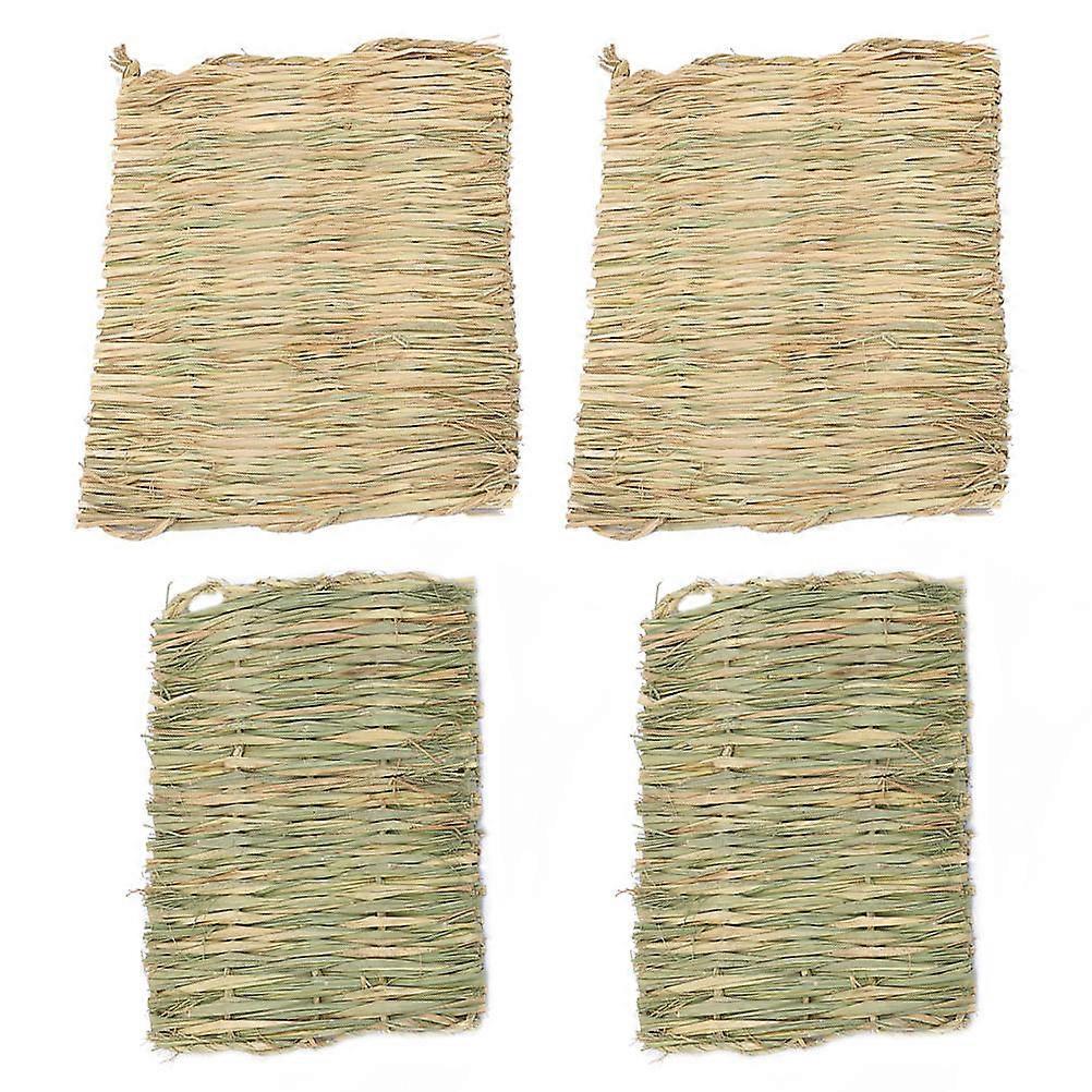 Natural Cooling Pet Cushion Grass Mat for Hamster 4Pcs Set