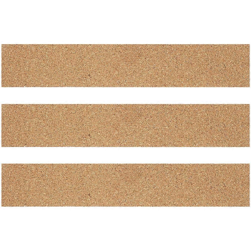 Bulletin Board Cork Strips Self-Adhesive Message Board Rectangular Brown 30X5X1.2CM Photo Holder 3Pcs