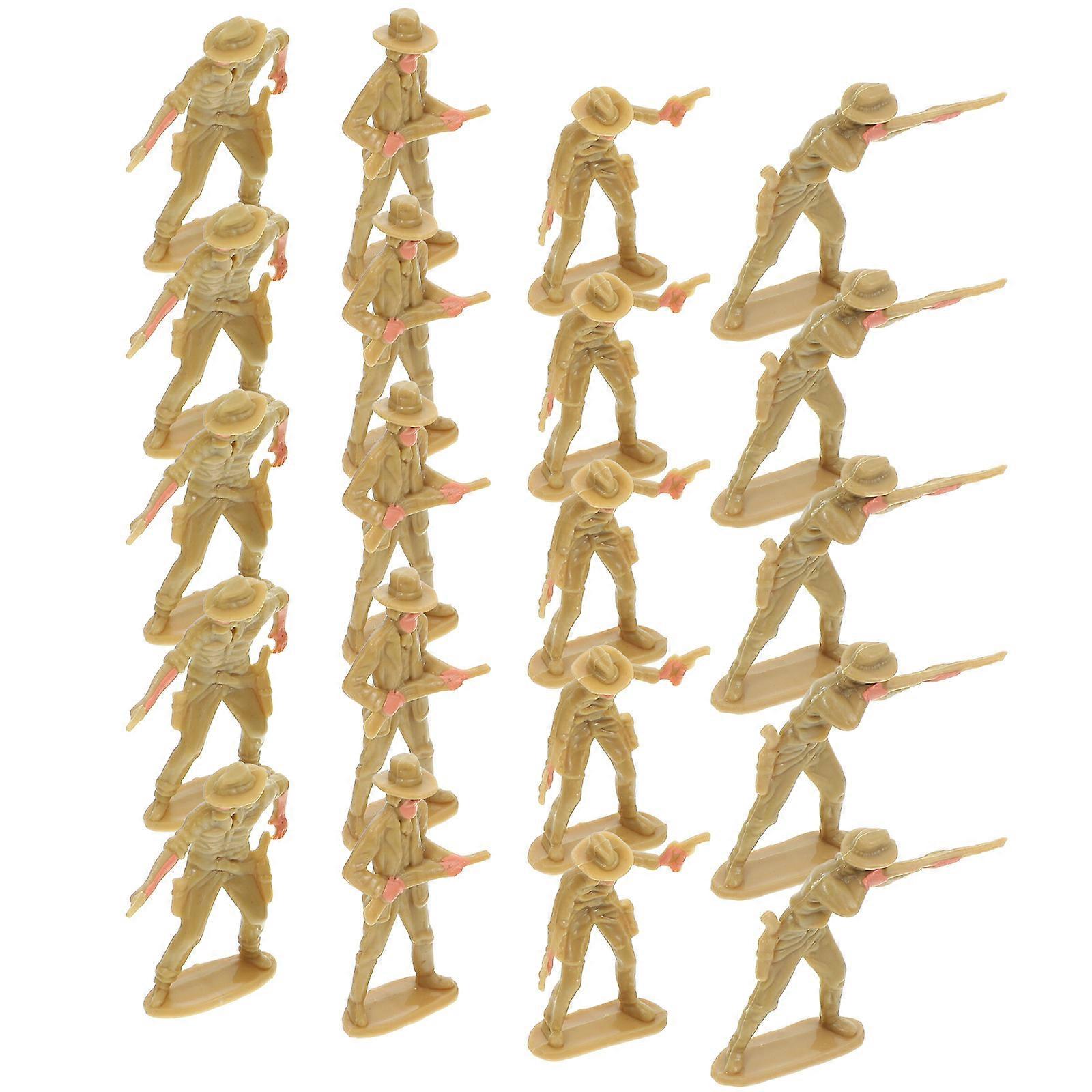 Sand Table Models Western Cowboy Figurines For Micro Landscape Layout 80 Pcs Creative Educational Plastic