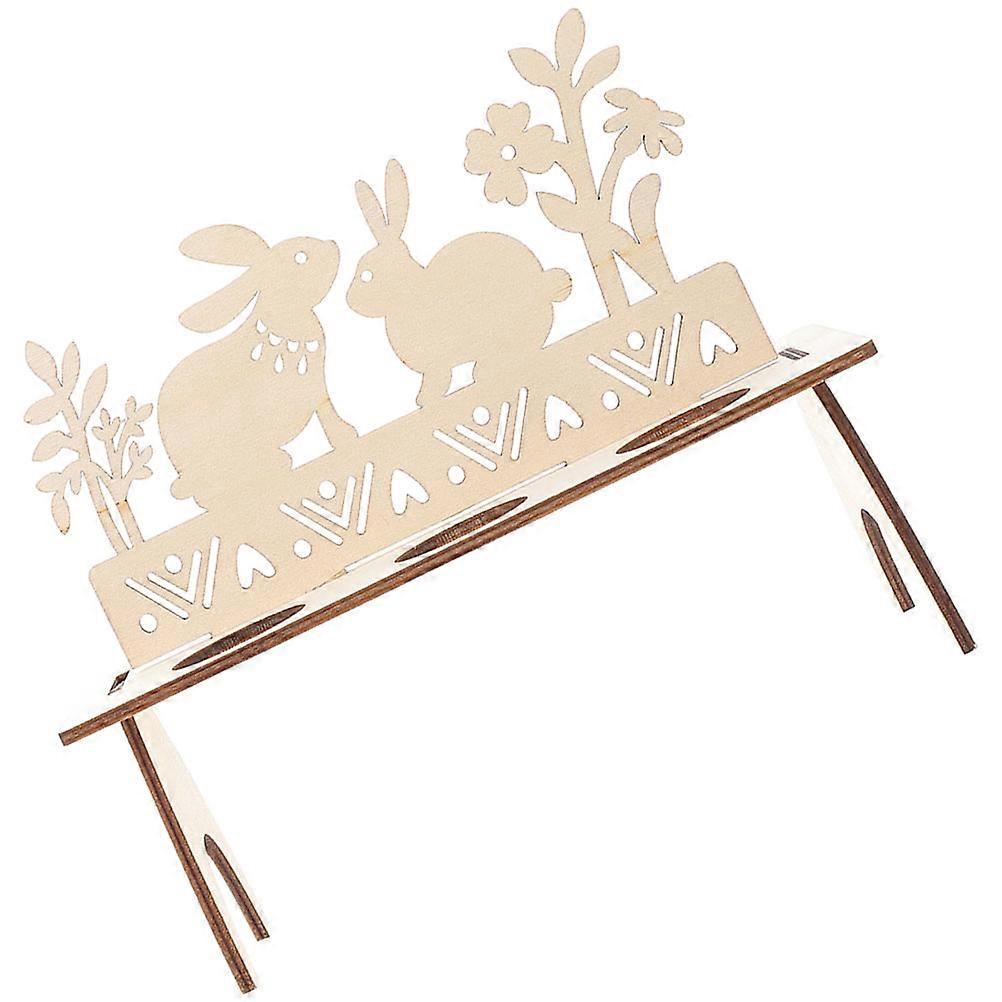 Easter Egg Holder Wooden Bunny Tabletop Egg Display Holder 3Pcs Set