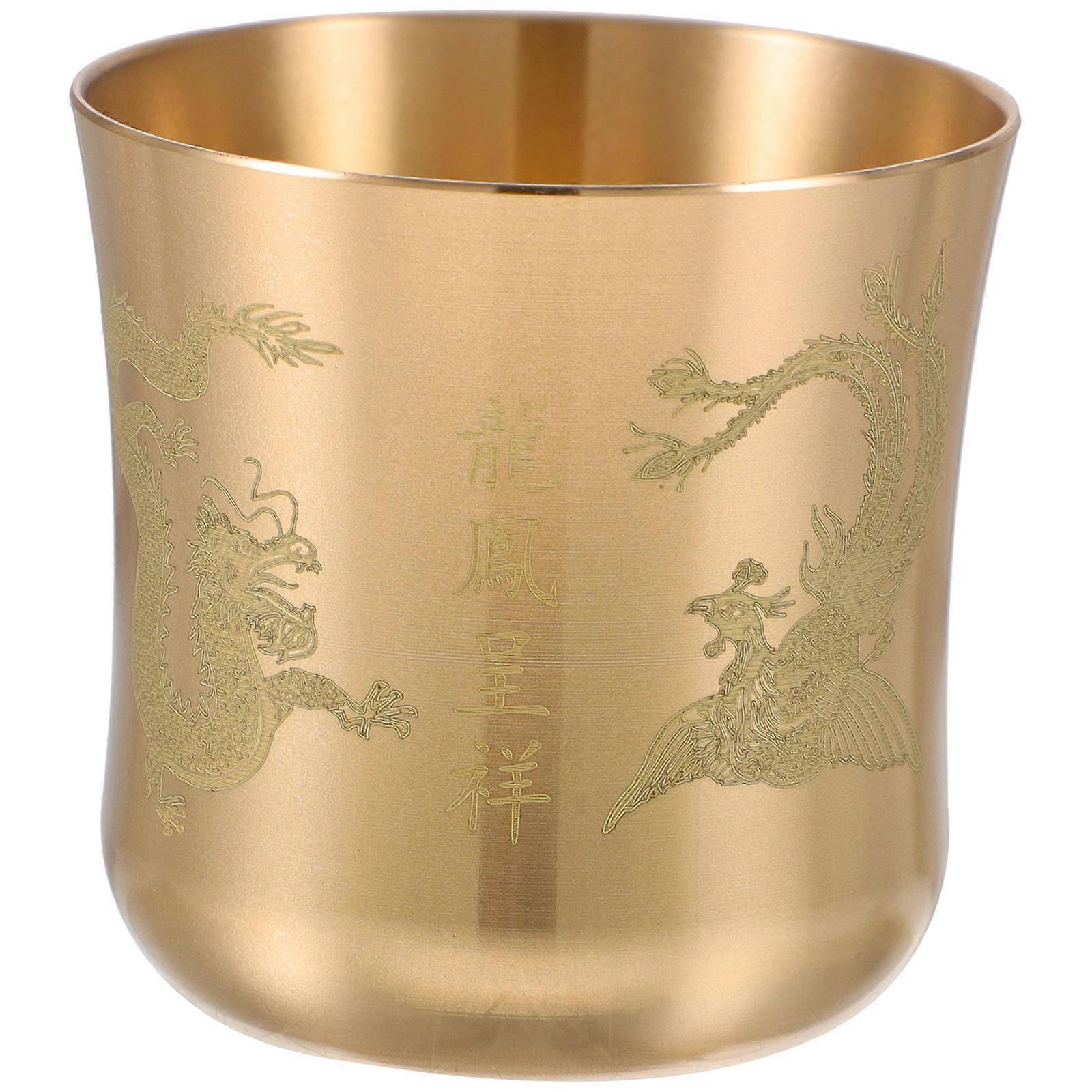 Vintage Tea Cup Copper Mug for Water Storage 2Pcs Multi-Functional Gift