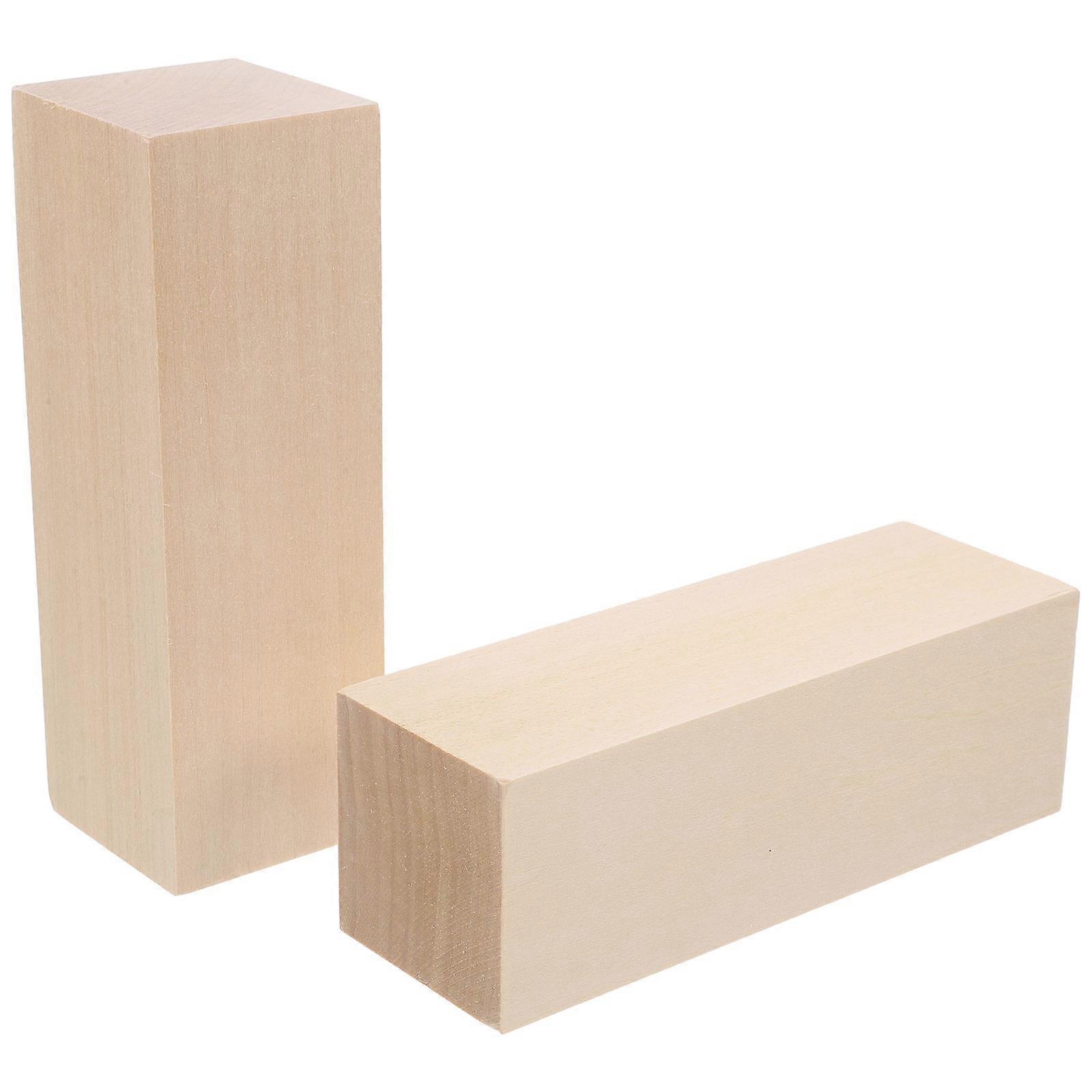 Basswood Craft Wood Blocks for DIY Whittling 8Pcs Unfinished Cubes