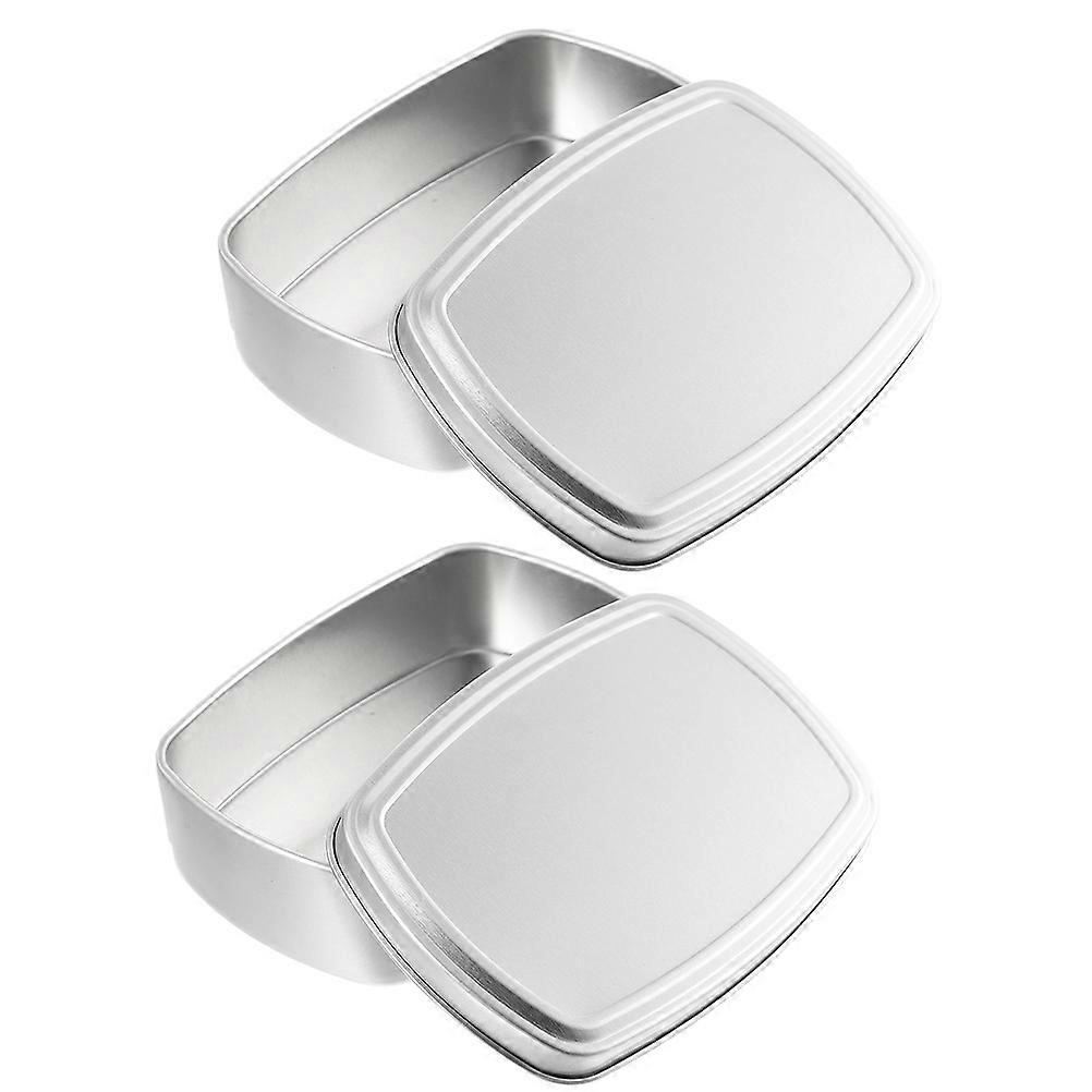 Small Aluminum Soap Case Square Shape Dust Proof and Leak Proof Soap Storage Containers for Home 3 7X2 8X1 2In 2 Pcs