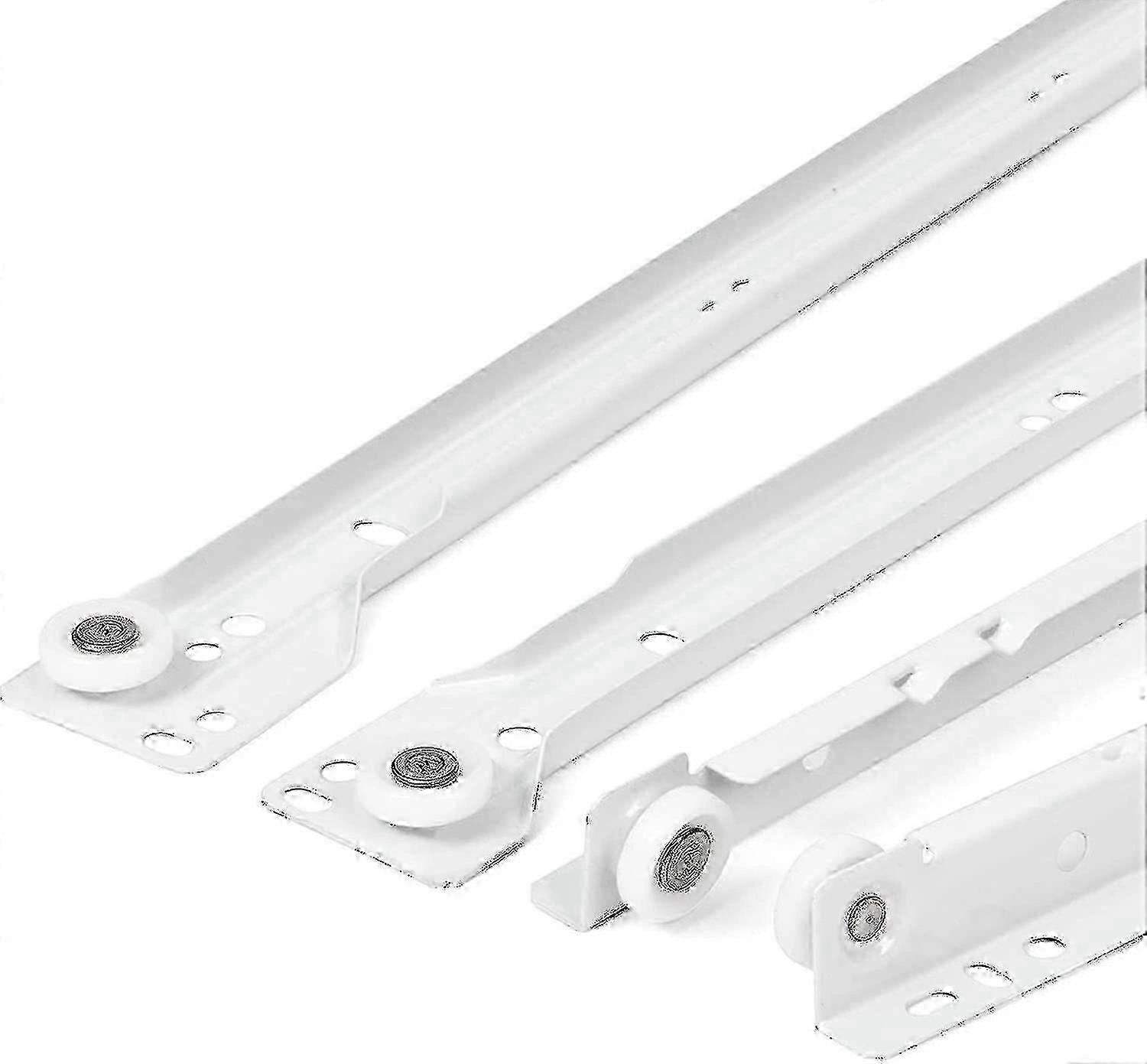 Drawer Slides 400mm - Set Of 2 (1 Pair) Sliding Drawer Runners, In White, Partial Extension Slide System - Easy Assembly Sliding D SZRH A-S